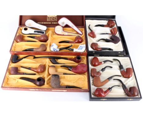 28 Tabakpfeifen - Konvolut, u.a. Savinelli, Dunhill, tabacco pipe lot,insgesamt 28 Pfeifen aus Holz, Porzellan und Meerschaum
