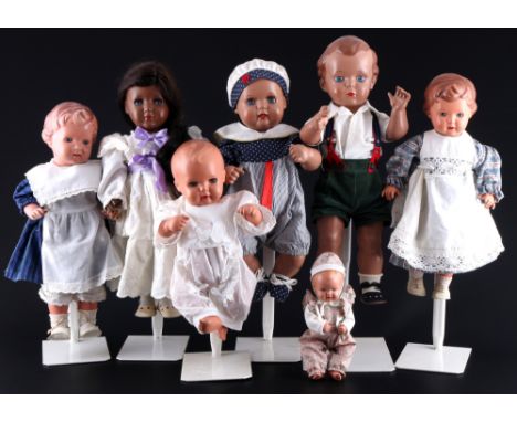 Schildkröt 7 Charakterpuppen , lot of puppet dolls,Kunststoff, im Nacken gemarkt, insgesamt 4x Jungen und 3x Mädchen, enthalt