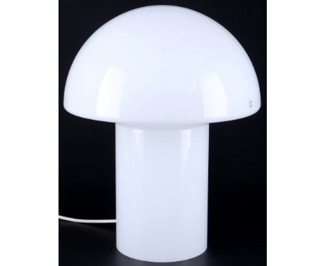 Peill Putzler große Lido Pilzlampe, Tischlampe, Lido mushroom lamp,Opalglas weiss, Tischlampe in Pilzform, Firmenaufkleber vo