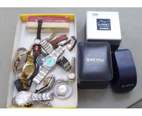 Variously cased and strapped wristwatches: to include examples by Timex, Roms, Paul Jardin and Casio 
