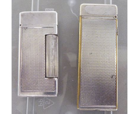 Two vintage Dunhill silver plated cigarette lighters 