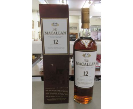 A bottle of 'The Macallan' single Highland malt 12 year old Scotch whisky&nbsp; boxed 