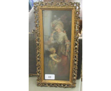 Late 18thC British School - a full length portrait, Lady Adelaide Mortimer and Child&nbsp; oil on board&nbsp; bears text vers