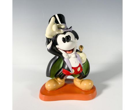 Porcelain figurine of Mickey Mouse from Magician Mickey. WDCC backstamp on the bottom. Certificate of Authenticity and commem