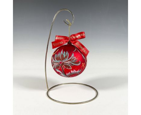 Handcrafted glass bauble adorned with hand-painted flowers in pink, blue, and yellow shades that gracefully curve around the 