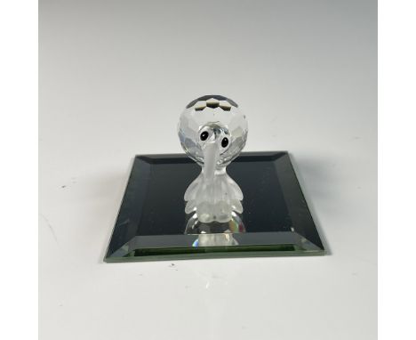 Adorable figure featuring a kiwi with frosted silver accent on beak and feet, crafted from clear crystal, featuring an intric