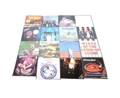 Fifty-one LP vinyl records; including Pink Floyd - The Wall, The Who - Story, Deep Purple - Machine Head, Blondie, The Rollin