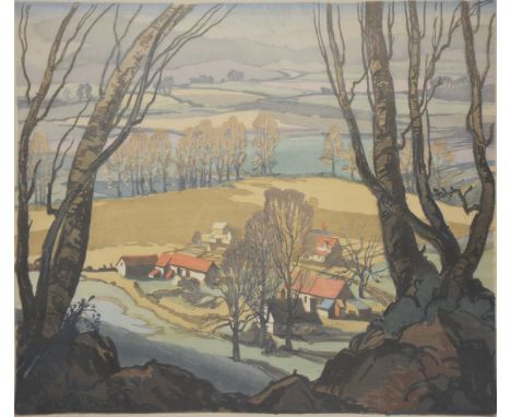 Cavendish and Concord Morton, View of Arreton Farm, colour lithograph, signed in pencil by both artists, image, 39.5 x 51cm, 