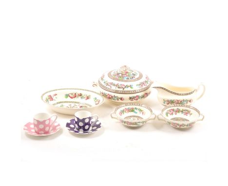 A Bridgwood "Ye Olde Indian Tree" part dinner service, plus a collection of teawares to include Melba, Roslyn, Paragon “Sandr