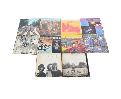 Ten LP vinyl records; including The Doors - Other Voices, The Who - Who Are You, George Harrison - All Things Must Pass, Jimi