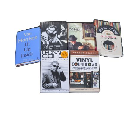 Music interest books and DVD/CD sets; including twenty books including John Peel, Leonard Cohen, Keith Richard, X-Ray Audio, 