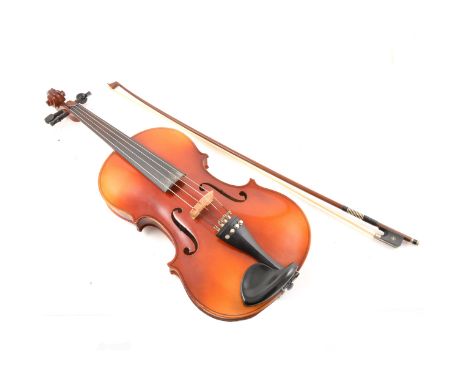 Viola - Excelsior, 15.5 inches (39.5cm), imported by Boosey &amp; Hawkes label, with bow stamped Knoll Germany, and hard case