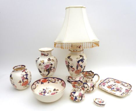 A group of Mason Mandalay items, comprising Mandalay Star design baluster form vase, raised on an octagonal foot, 31cm high, 