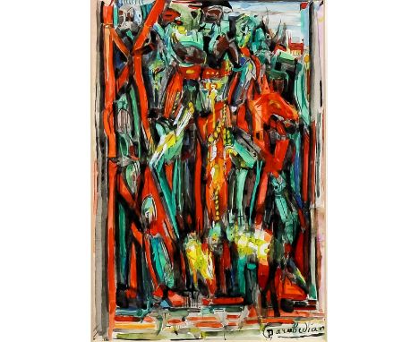 '*** Diran K. Garabedian (1882-1963) - Two gouache and watercolour - Abstract compositions, 9ins x 6ins and 10ins x 7ins, the