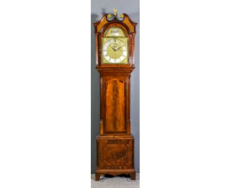 A early George III Scottish mahogany longcase clock by Robert Clidsdale of Edinburgh, the 14ins arched brass dial with silver