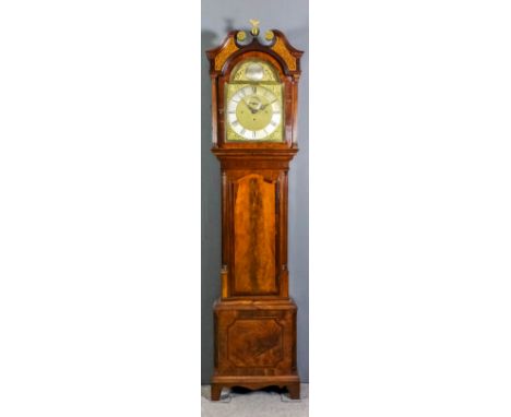 A early George III Scottish mahogany longcase clock by Robert Clidsdale of Edinburgh, the 14ins arched brass dial with silver