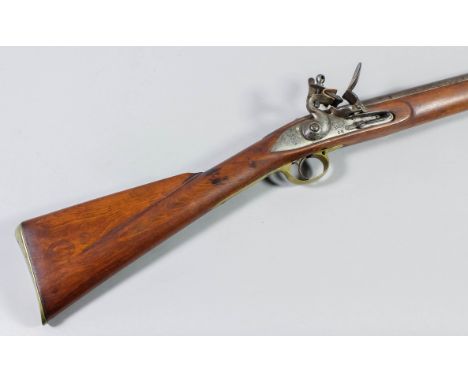 A good early 19th Century East India Patern "Brown Bess" flintlock musket, the 39ins barrel stamped crown over M, crown over 