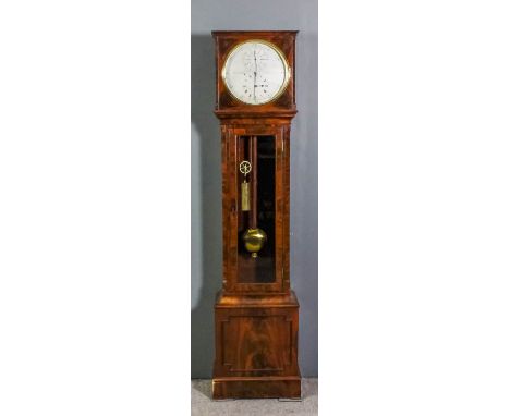 A mid 19th Century mahogany longcase "Regulator" by Richard Sayer of Arnell, the 12ins diameter silvered dial with central se