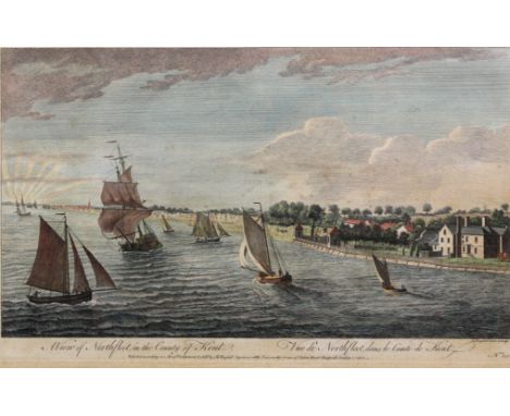 John Boydell (1719-1804) - Coloured engraving - "View of Northfleet in the County of Kent", 9ins x 16ins, and J.D. Harding - 