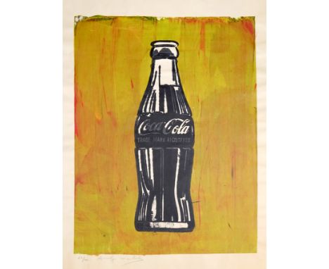 WARHOL, Andy (*1928 Pittsburgh † 1987 Manhattan), Colour-Print/ Typographie, Coca-Cola-Flasche, unten links 62/100 und signie
