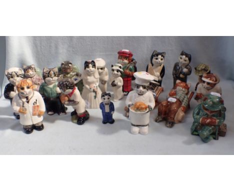 A COLLECTION OF QUAILS CERAMIC CATS 