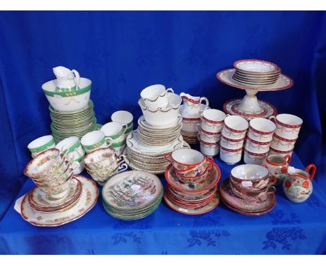 A ROYAL WORCESTER PART TEA SERVICE WITH CAKE STAND and other teaware