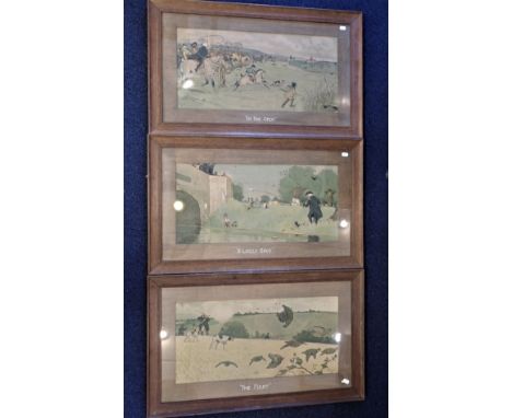 CECIL ALDIN: 'A LIKELY SPOT', 'IN THE OPEN' and 'At the First', lithograph (3), apparently in the original oak frames and ins