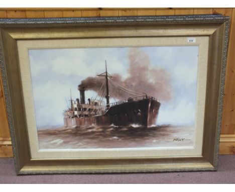A John Kelly Giclee print on canvas, 21 1/4" x 32", China Tanker