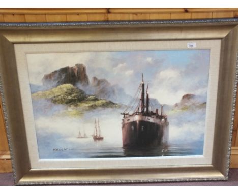 A John Kelly Giclee print on canvas, 21 1/4" x 32", Bora Bora
