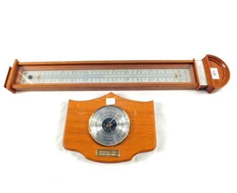 A replica Daniel Gabriel Fahrenheit barometer plus a modern barometer