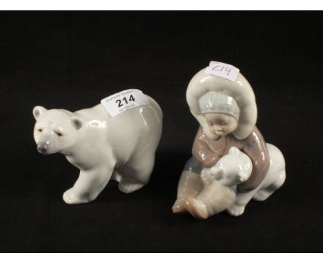 Lladro Polar Bear plus girl and dog