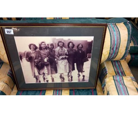 A framed &amp; glazed print of ladies of their time, COLLECT ONLY