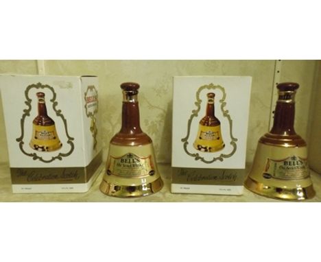 BELLS "The Celebration Scotch" 2 x 13.5fl oz each in Wade decanter and original box