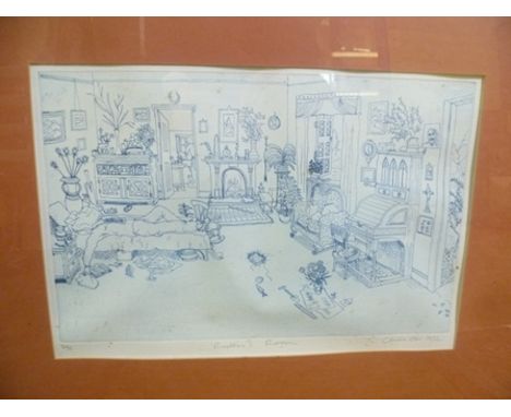 CHRIS ORR (ROYAL ACADEMY) The Original First Study of "Ruskin's Room" a pencil drawing 26cm x 38cm, signed and dated 1972, to