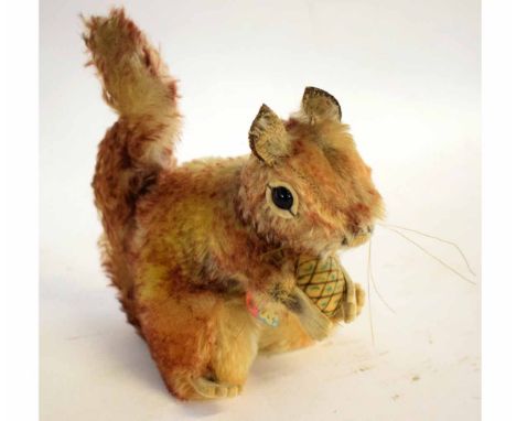Vintage Steiff model of a squirrel still retaining its original cardboard label "Perri", 16cms tall  