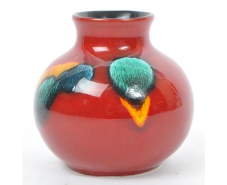 Poole Pottery - Volcano pattern - Vintage 20th century ceramic studio art pottery. With a bulbous body, shaped pattern decora
