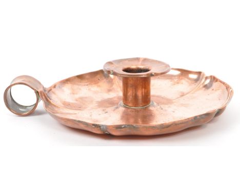 Joseph Sankey &amp; Sons - A late 19th century Victorian era Art nouveau Joseph Sankey &amp; Sons copper chamberstick candles