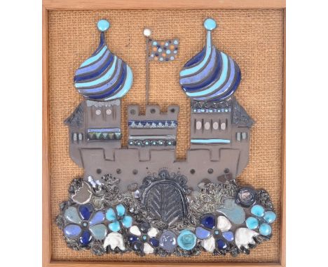 GK Gillsatra Keramik - Sweden - A retro mid 20th century Swedish studio art pottery wall tile by Nina Ihren for Gillsatra Ker