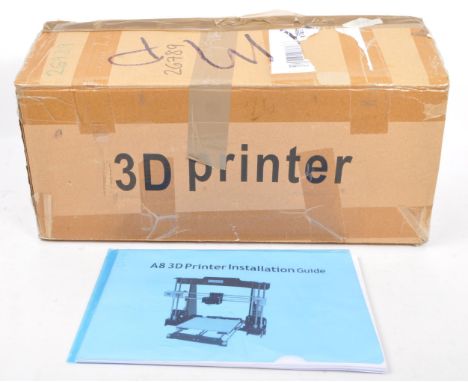 A contemporary 3D printer by&nbsp;A8. Unassembled and boxed with step by step instruction manual.&nbsp;