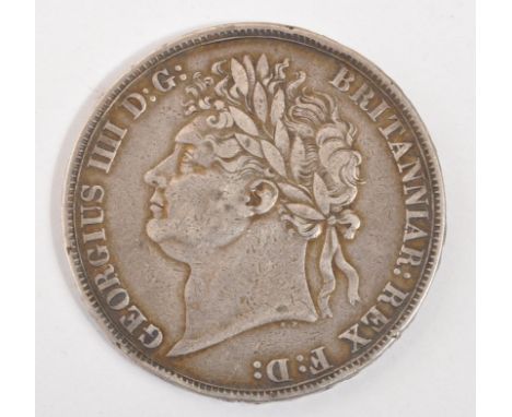 UNITED KINGDOM. George IV, 1820-30. Silver crown, 1821. Laureate head left; B.P. below; GEORGIUS IIII D: G: BRITANNIAR: REX F