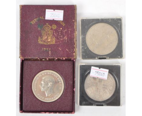 Festival of Britain 1951 George VI Crown Piece / Five Shillings in its original burgundy presentation case complete with leaf