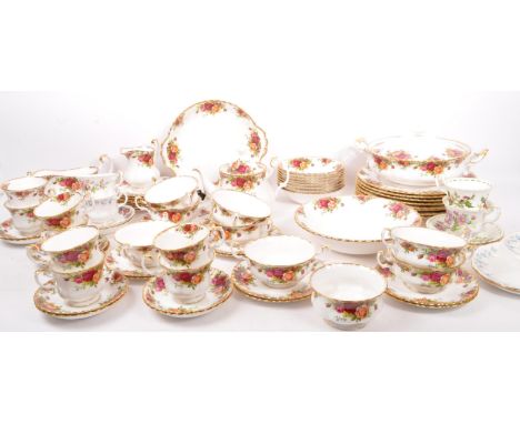 Royal Albert - A vintage 20th century Royal Albert 'Old Country Roses'&nbsp; tea and dinner service to include teapot, teacup