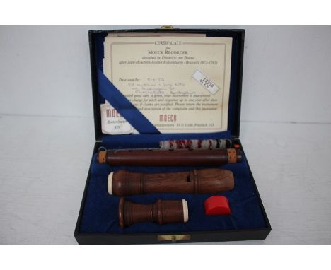 A Moeck Rottenburgh Wooden Recorder In Presentation Case, With Certificate And Original ReceiptDesigned By Friedrich Von Huen