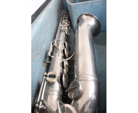 A C Melody Tenor Silver Saxophone In Case Made By Hessys Of Liverpool In Good Overall Condition. 