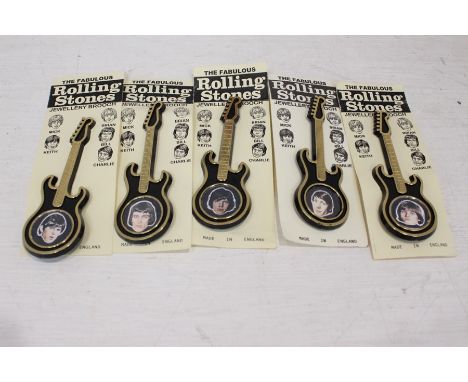 A Set Of Five Rolling Stones Guitar Brooches&nbsp;