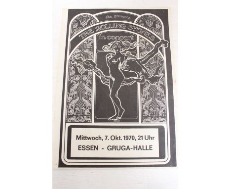 The Rolling Stones In Concert Essen October 1970 Original Flyer, The Vendors Late Husband Who Came From Dusseldorf Went To Th