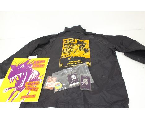 Rolling stones Waterproof Crew Jacket Very Worn, 1990 Crew Jacket With Lots Of Wear And Staining, A Rolling Stones Hoody, Ver