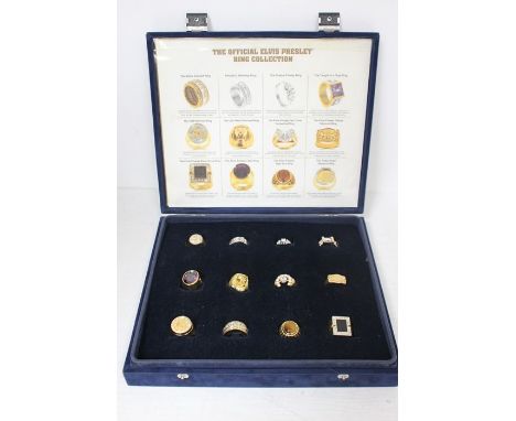 Official Elvis Presley Ring Collection In Velvet Presentation Case 12 Rings&nbsp;