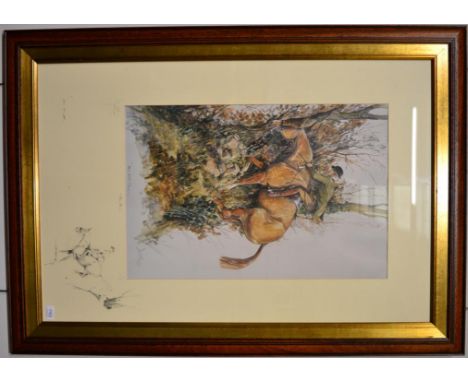 &gt; Daniel Crane (b.1969) "Be with them... we will", signed, lithograph, 69.5cm by 46.5cm