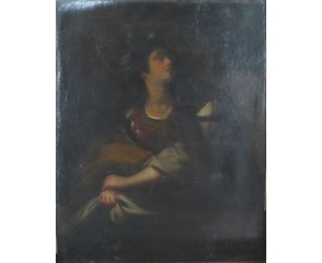 Manner of Francesco Furini (1600 - 1646) Portrait of a Renaissance lady, three quarter length looking sinestre, oil on canvas